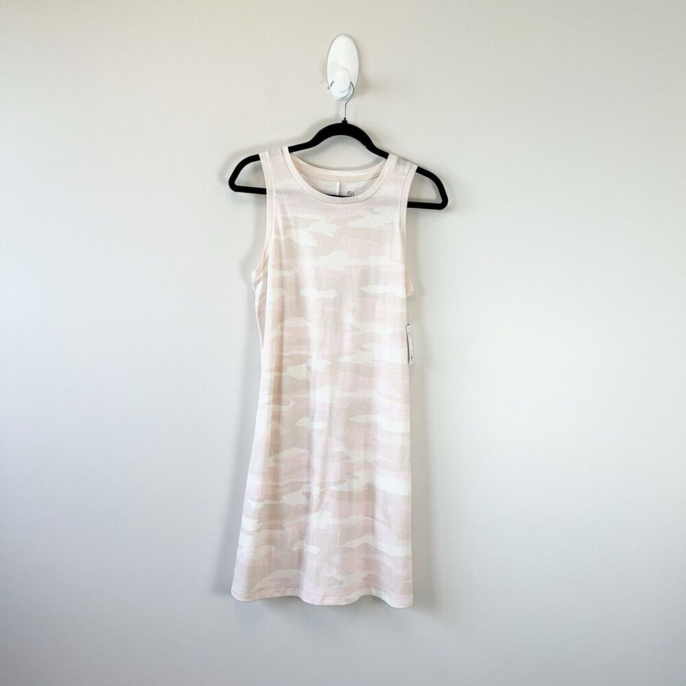 So Women's Swing Tank Dress Pink Cream Camouflage Women's Size Medium NWT's